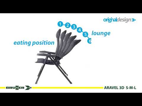 BRUNNER Campingstuhl ARAVEL 3D - M Hellgrau mit freistehenden Beinauflagen 2er-Set